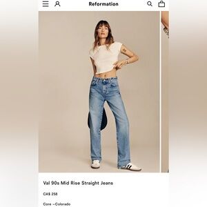 Reformation: Val 90’s Mid Rise Straight Jeans